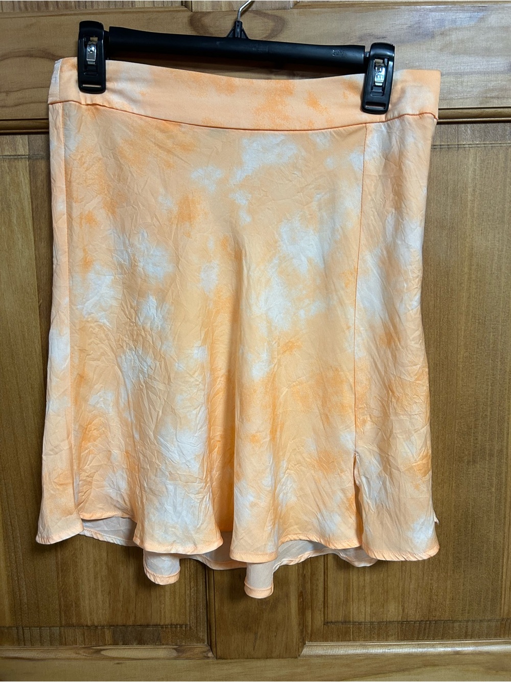 Free People Peach Tie-Dye Mini Skirt